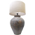 Lampa ceramiczna prążkowana Rustykalna z abażurem 92cm